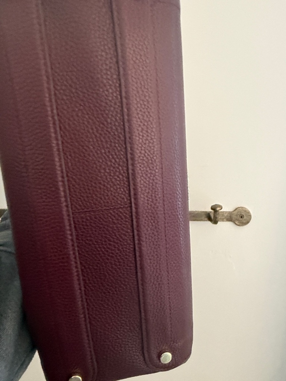 kate spade Burgundy Pebbled Leather Satchel with Crossbody Strap - Picture 8 of 10